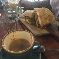 Tofu sandwich and hot chocolate at Love Madre in Cheltenham