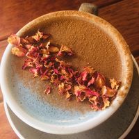 Blue heaven latte at Love Madre in Cheltenham