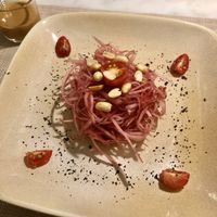 Pink papaya salad at Kiara Soul Kitchen in New Delhi