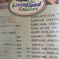 Menu  at Living Food and Juices in Kingston
