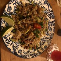 Veganised nasi goreng at Wau Restaurant in Amsterdam