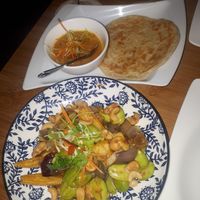 Main and roti at Wau Restaurant in Amsterdam