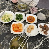 soup of the day + banchan  at Pyeonhan Jipbap - 편한집밥 in Busan