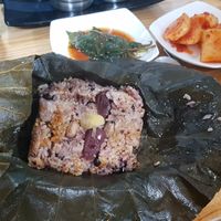 연잎밥 lotus infused rice at Pyeonhan Jipbap - 편한집밥 in Busan