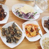 Just the banchans at Pyeonhan Jipbap - 편한집밥 in Busan