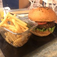 Falafel burger at Eat Bar in Playa Del Carmen