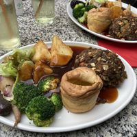Nut roast with vegan Yorkshire puddings at The Imperial Arms in Chislehurst
