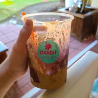 Large peanut butter acai bowl at Crush Juice Bar in Humacao