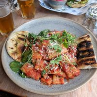 Meatballs and pasta with garlic flatbread (generous portion of meatballs but they're underneath the pasta!) at The Pullman in Folkestone