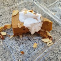 Pumpkin Almond Cheesecake  at Golden Era Vegan Restaurant in San Francisco
