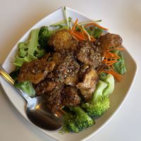 Lemongrass chicken (most popular dish)  at Golden Era Vegan Restaurant in San Francisco