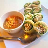 Spring rolls at Golden Era Vegan Restaurant in San Francisco