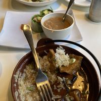 Mama’s Clay Pot + avocado rolls  at Golden Era Vegan Restaurant in San Francisco