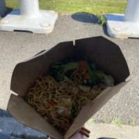 Chow Mein Enjoyed Along the Waterfront (Oakland Port)  at Golden Era Vegan Restaurant in San Francisco