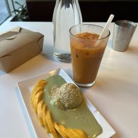 Thai ICE Tea is the best and Mango Stocks Rice   at Golden Era Vegan Restaurant in San Francisco