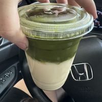 Iced matcha with oat milk   at Golden Era Vegan Restaurant in San Francisco