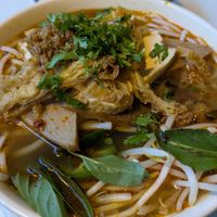 Spicy (not so spicy) noodle soup at Golden Era Vegan Restaurant in San Francisco
