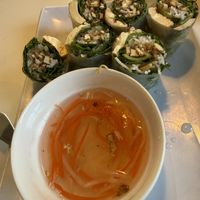 Fresh spring rolls with vegan saucee  at Golden Era Vegan Restaurant in San Francisco