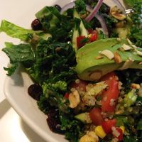 Quinoa, kale, beans with vinaigrette dressing at Golden Era Vegan Restaurant in San Francisco