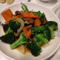 Broccoli and Black Mushroom at Golden Era at Golden Era Vegan Restaurant in San Francisco