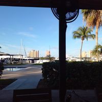 View from outside dining at The Green Parrot in Nassau