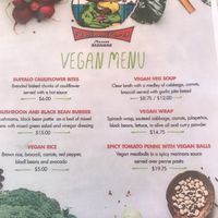 Vegan Menu March 2020 at The Green Parrot in Nassau