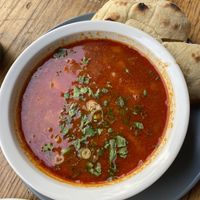 Bean ghoulash soup  at Szabad Bisztro in Budapest