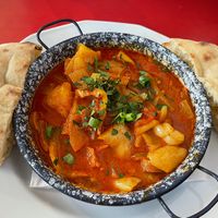 Lecsó with Vegan sausage  at Szabad Bisztro in Budapest