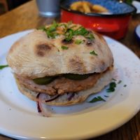 Nocheese burger at Szabad Bisztro in Budapest