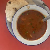 Goulash. Way too salty. We couldn’t finish the whole soup   at Szabad Bisztro in Budapest
