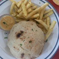 Burger meal. Really basic burger nothing special  at Szabad Bisztro in Budapest