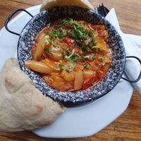 Lecsó with rice at Szabad Bisztro in Budapest