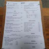 Menu at Szabad Bisztro in Budapest