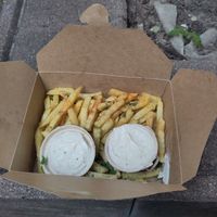 Fries with homemade mayo at Szabad Bisztro in Budapest