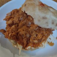 A sloppy jackfruit burger at Szabad Bisztro in Budapest