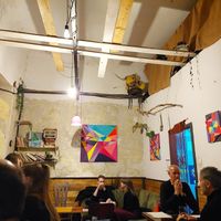 The interior at Szabad Bisztro in Budapest