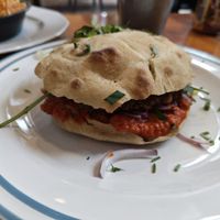 Balkan burger at Szabad Bisztro in Budapest
