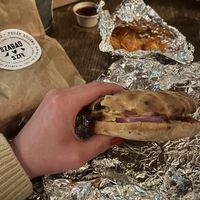 Salyt burger / cheese burger  at Szabad Bisztro in Budapest