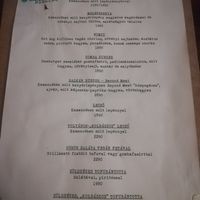 Menu card at Szabad Bisztro in Budapest
