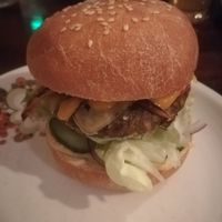 Mushroom burger at Szabad Bisztro in Budapest