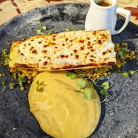 Palm heart with mashed plantain at Banana Verde in Sao Paulo