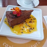 Chocolate with maracujah gluten free at Banana Verde in Sao Paulo