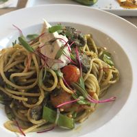 Pesto Spaghetti special  at Banana Verde in Sao Paulo