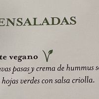 Vegan option in the menu 1/2  at Buenas y Santas in Madrid