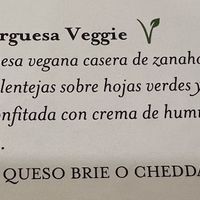 Vegan option in the menu 2/2  at Buenas y Santas in Madrid