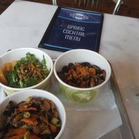 Sise Trio of the 3 of the 4 vegan options.  Poor fries got left out today. at The Peoples Drug in Alexandria