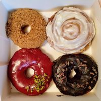 All donuts vegan, the cinnamon roll vegetarian. at MOD Donuts in Warsaw