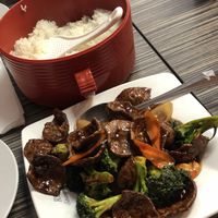 Soy beef and broccoli  at Rui's Shanghai Bistro in Redlands