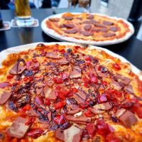 two pizzas at The Tube Bar in Luxembourg City