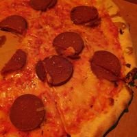 seitan pizza at The Tube Bar in Luxembourg City